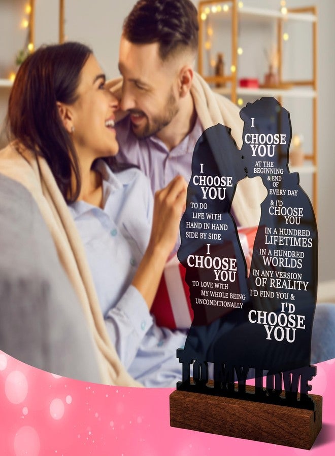 Heartfelt Gifting لوحة أكريليك رومانسية لزوجين يتبادلان القبلات - هدية حب مميزة له ولها - ديكور ذكرى زواج "أختارك" - هدية مثالية للحبيب أو الحبيبة في عيد الحب أو عيد الميلاد أو عيد الميلاد - Image 5